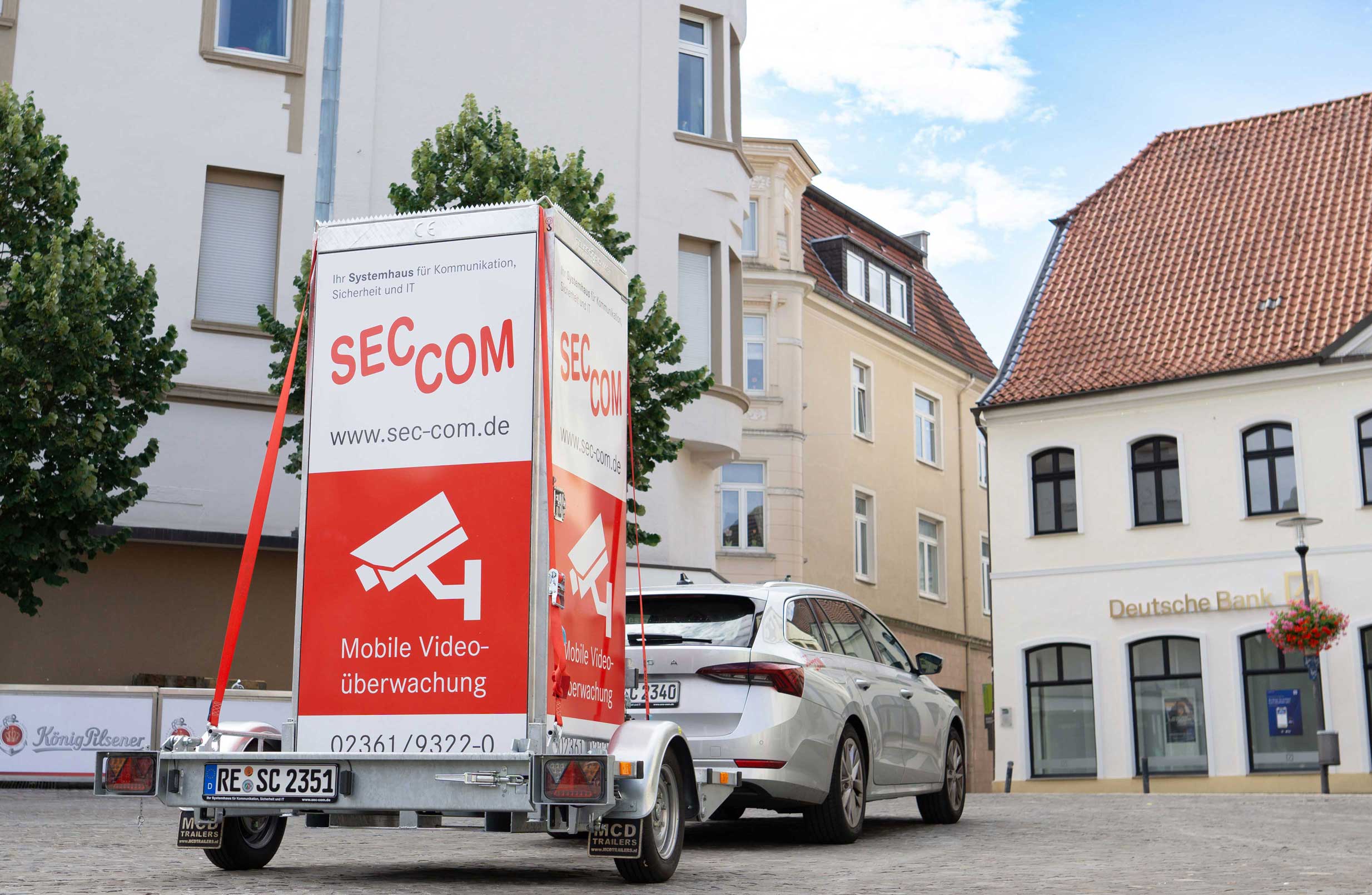 SEC-COM Videoturm auf dem Transportanhänger SEC-COM Videoturm auf dem Transportanhänger